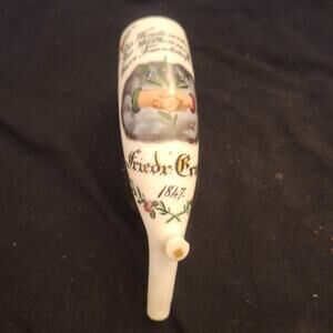 Antique 1847 German Freindship Commemorative Earthenware Pipe
